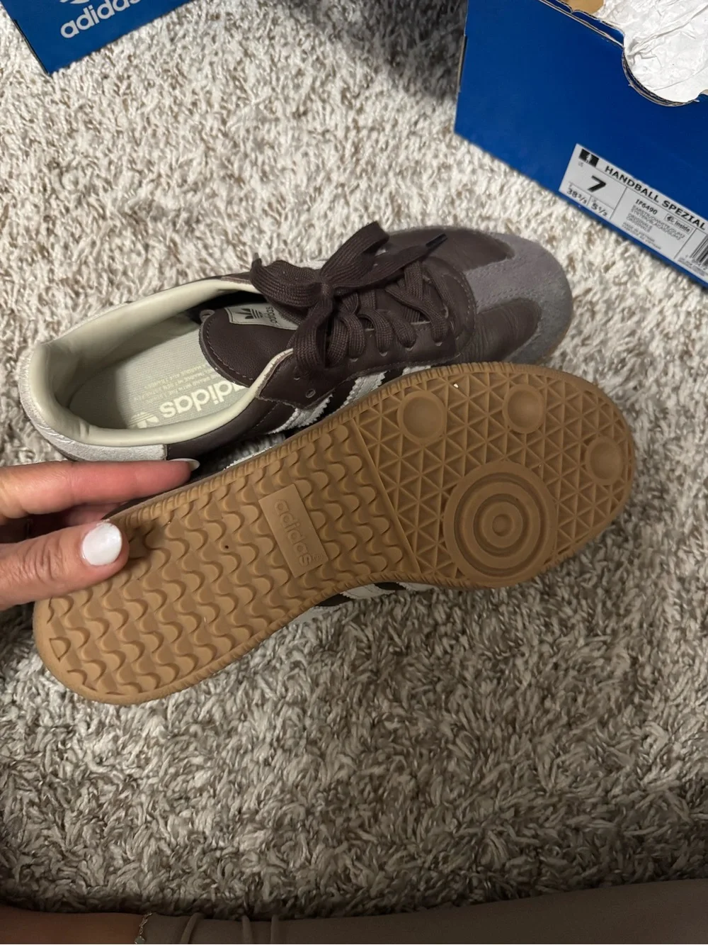 adidas Brown and White Low-Top Sneakers
